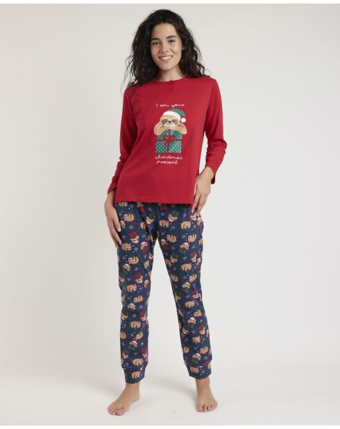 Pyjama « Have a Lazy Christmas » rouge