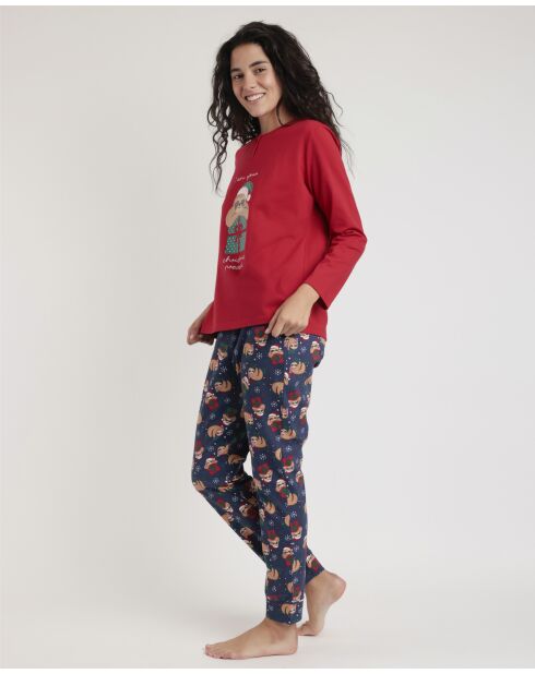 Pyjama « Have a Lazy Christmas » rouge