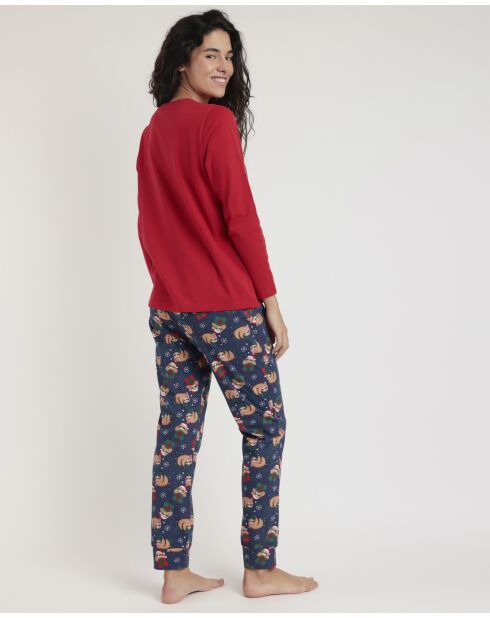 Pyjama « Have a Lazy Christmas » rouge