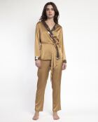 Pyjama croisé en Satin Glam Luxe doré