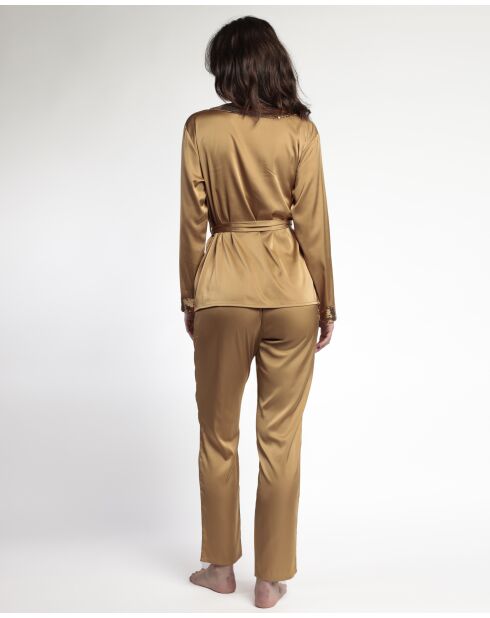 Pyjama croisé en Satin Glam Luxe doré