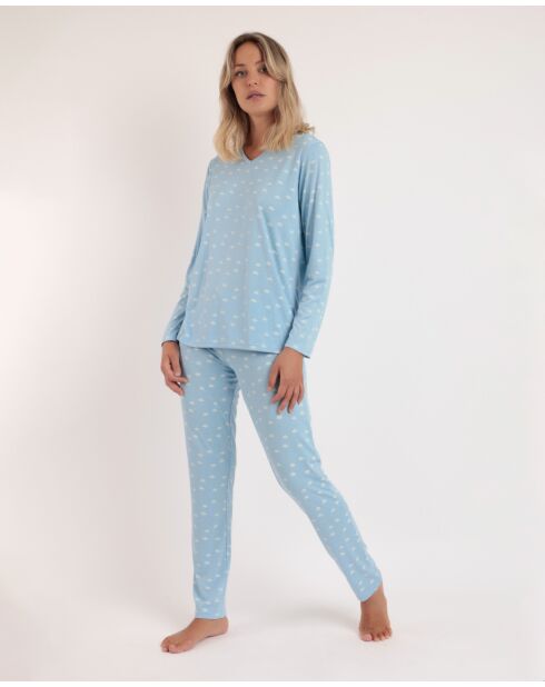 Pyjama de maternité Nubes Pico bleu