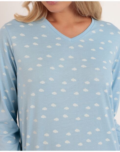 Pyjama de maternité Nubes Pico bleu