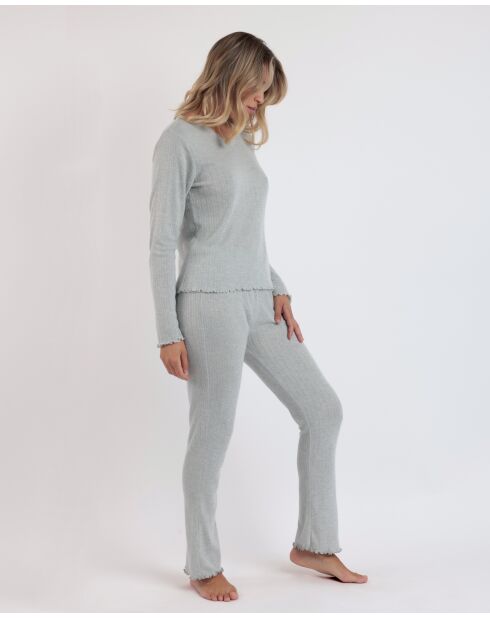 Pyjama côtelé doux Home gris