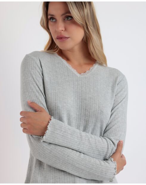 Pyjama côtelé doux Home gris