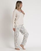 Pyjama Fleurs Grimpantes beige