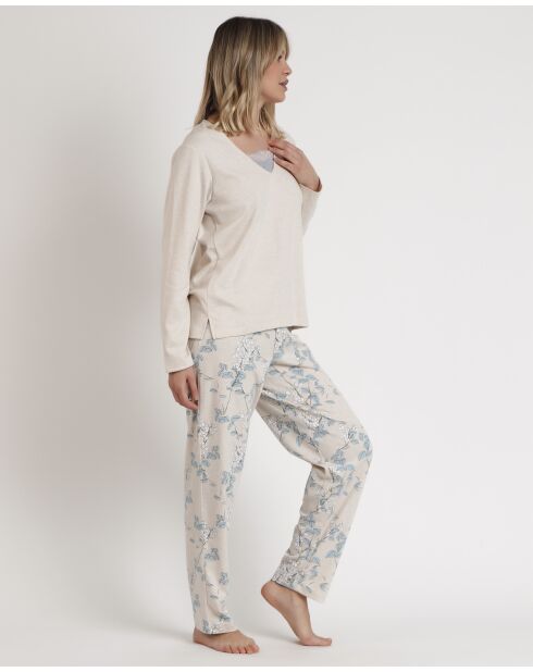 Pyjama Fleurs Grimpantes beige
