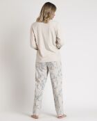 Pyjama Fleurs Grimpantes beige