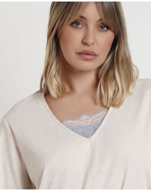 Pyjama Fleurs Grimpantes beige