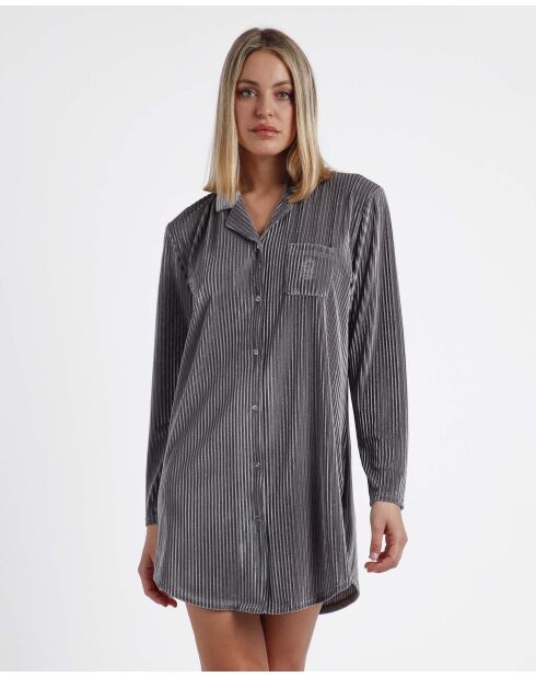 Robe de nuit Classic  rayures grise