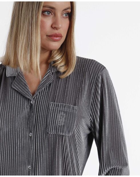 Robe de nuit Classic  rayures grise