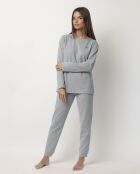 Pyjama côtelé ultra-doux Home bleu