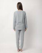 Pyjama côtelé ultra-doux Home bleu