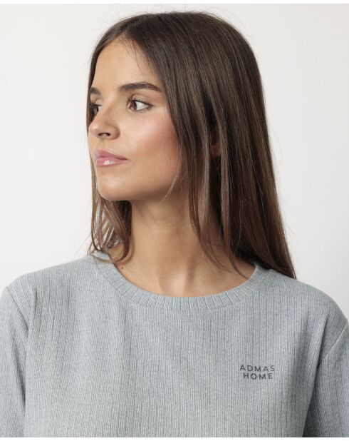 Pyjama côtelé ultra-doux Home bleu