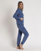 Pyjama en velours côtelé Home bleu