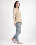 Pyjama en velours Jungle Fever Luxury camel