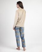 Pyjama en velours Jungle Fever Luxury camel
