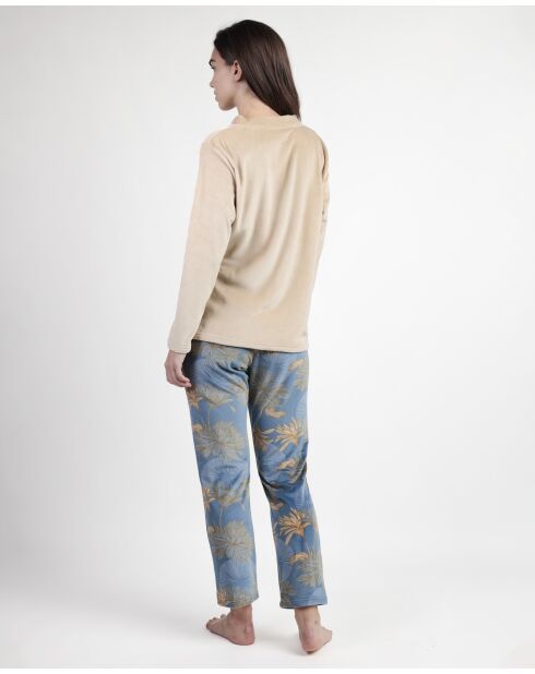 Pyjama en velours Jungle Fever Luxury camel