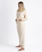 Pyjama en velours doux beige