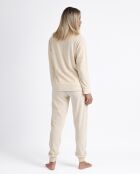 Pyjama en velours doux beige