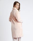 Veste chaude Merci corail