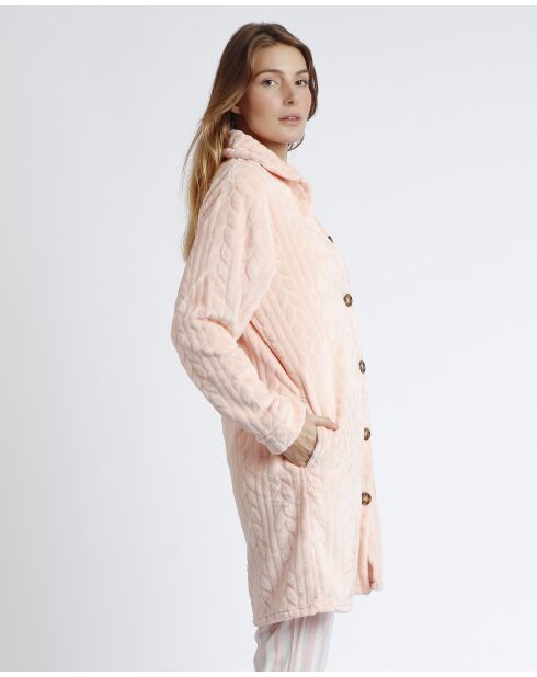 Veste chaude Merci corail