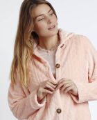 Veste chaude Merci corail