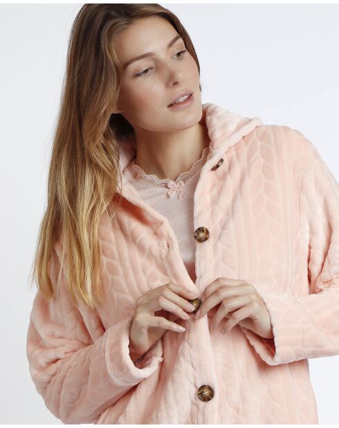 Veste chaude Merci corail