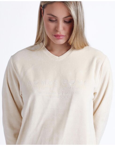 Pyjama en velours doux Pico beige