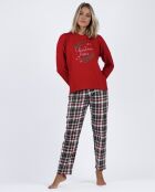 Pijama Christmas Kiss de color rojo rubí