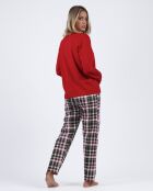 Pijama Christmas Kiss de color rojo rubí