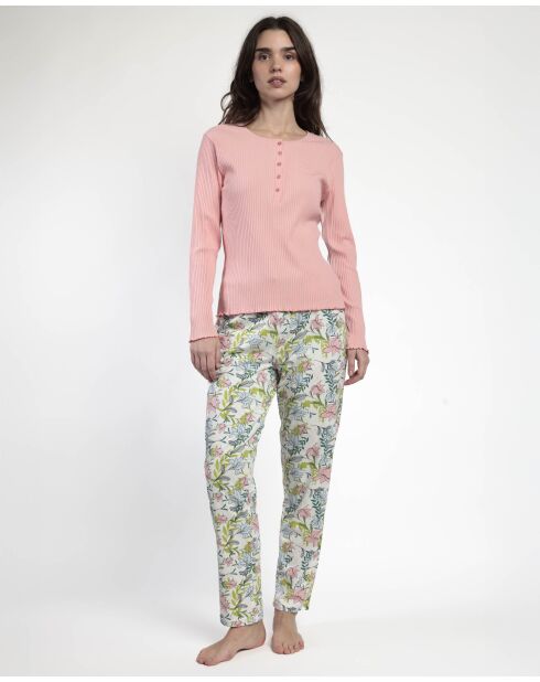 Pyjama Jardin d'Automne rose