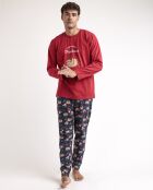 Pyjama Passez un Noël Tranquille rouge