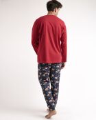 Pyjama Passez un Noël Tranquille rouge