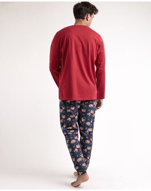 Pyjama Passez un Noël Tranquille rouge