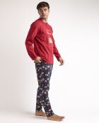 Pyjama Passez un Noël Tranquille rouge