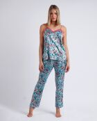 Pyjama en Satin Water Paisley aqua