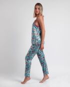Pyjama en Satin Water Paisley aqua