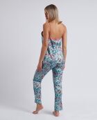 Pyjama en Satin Water Paisley aqua