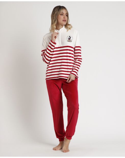 King Mickey Burgundy gestreifter Pyjama
