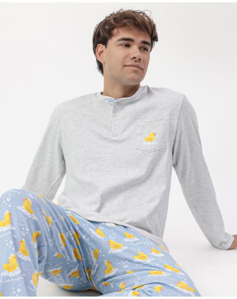 Grauer Schlafanzug Sweet Duckling