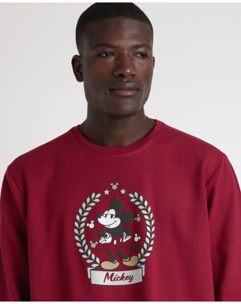 Pyjama Mickey Roi bordeaux