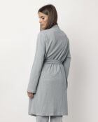 Peignoir côtelé ultra-doux Home bleu