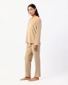 Pyjama en velours Home beige