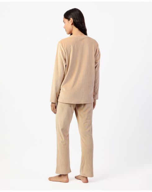 Pyjama en velours Home beige