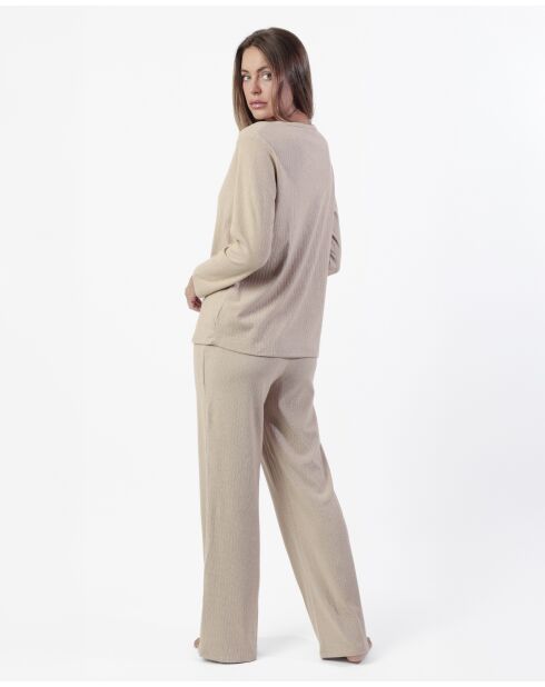 Pyjama côtelé ultra-doux Home camel