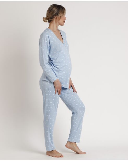 Pyjama enceinte Nuages bleu