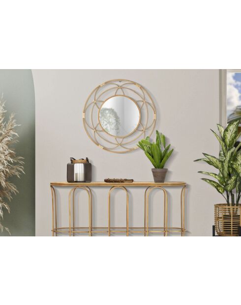 Miroir mural valencia marron - Ø 60x3 cm