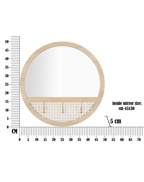 Miroir mural fuji Beige - Ø 50x5 cm