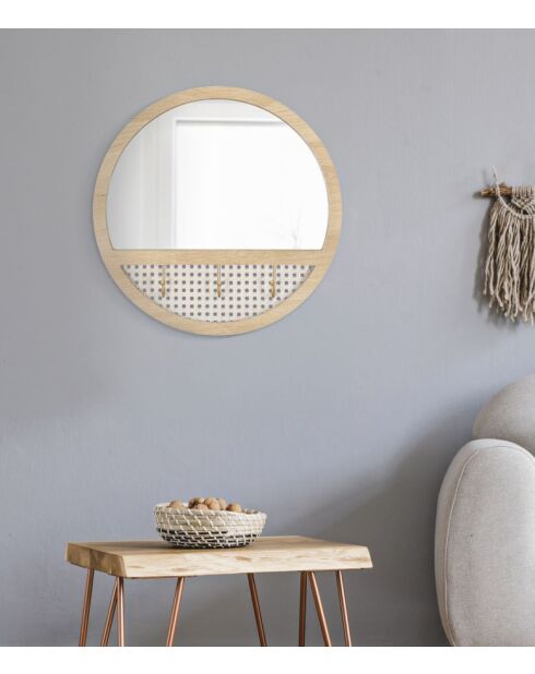 Miroir mural fuji Beige - Ø 50x5 cm